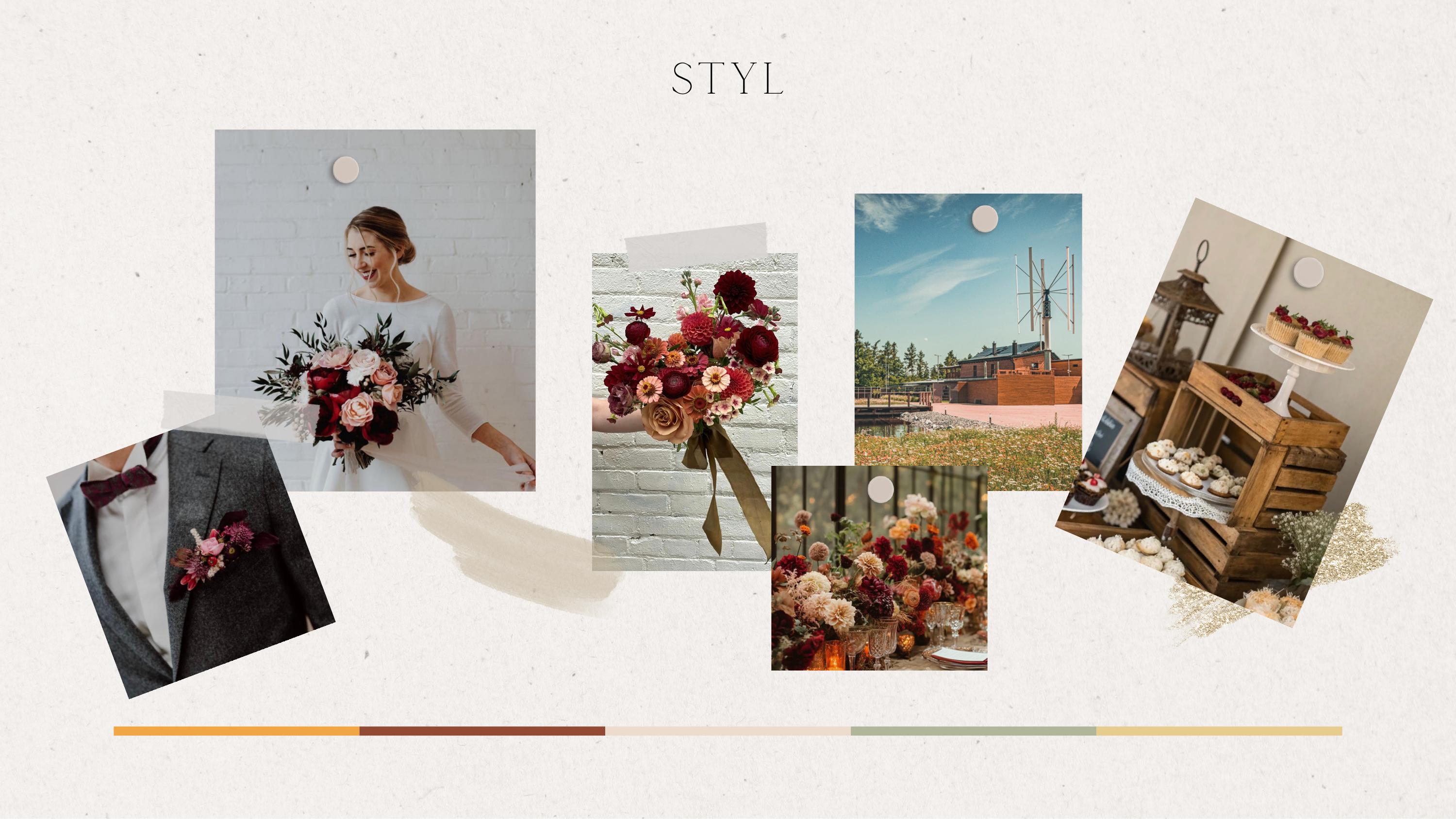 Moodboard – styl a barevnost podzimní svatby