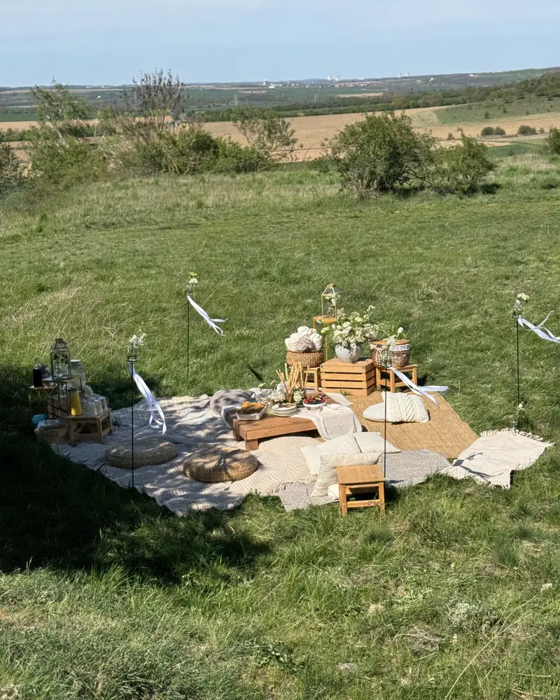 Piknik na míru pro 8 osob na louce u Únanova